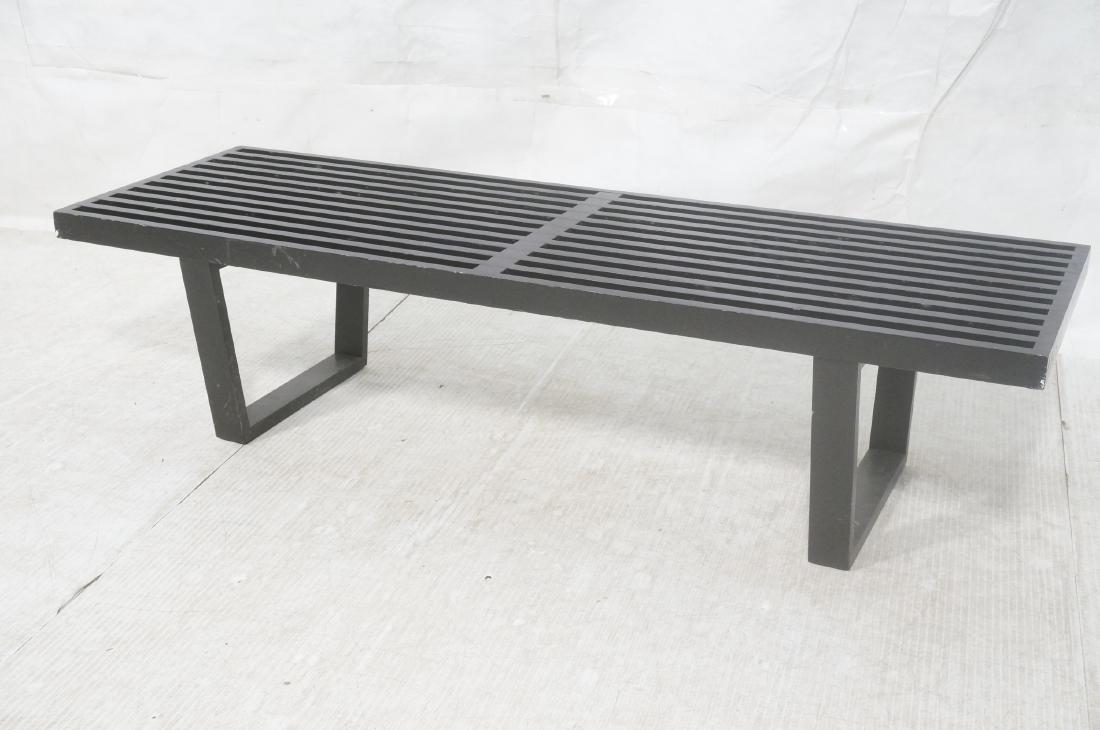 Ebonized Modernist Slat Bench Coffee Table. Flat (1 of 9)