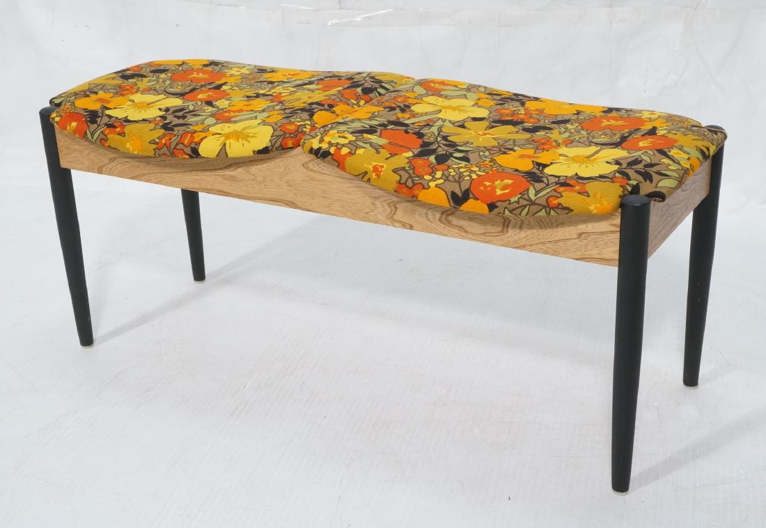 Modernist 2 Seat Bench Stool. Tapered ebonized wo (1 of 10)