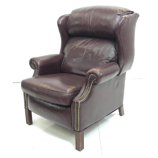 BRADINGTON YOUNG Wine Leather Wing Chair Recliner Feb 19, 2019