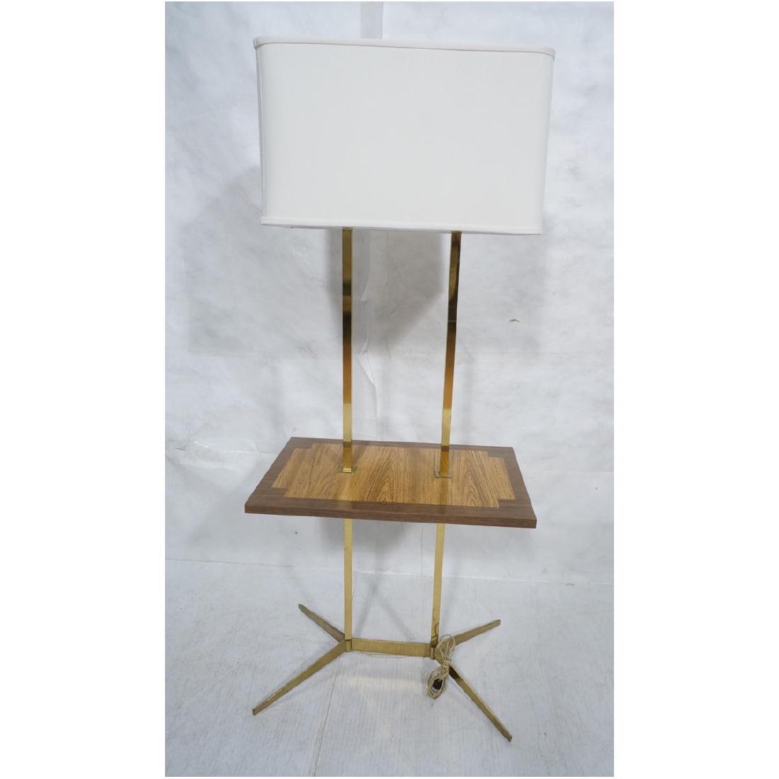 PAUL MCCOBB Style Brass Double Arm Lamp Table. Sq (1 of 8)