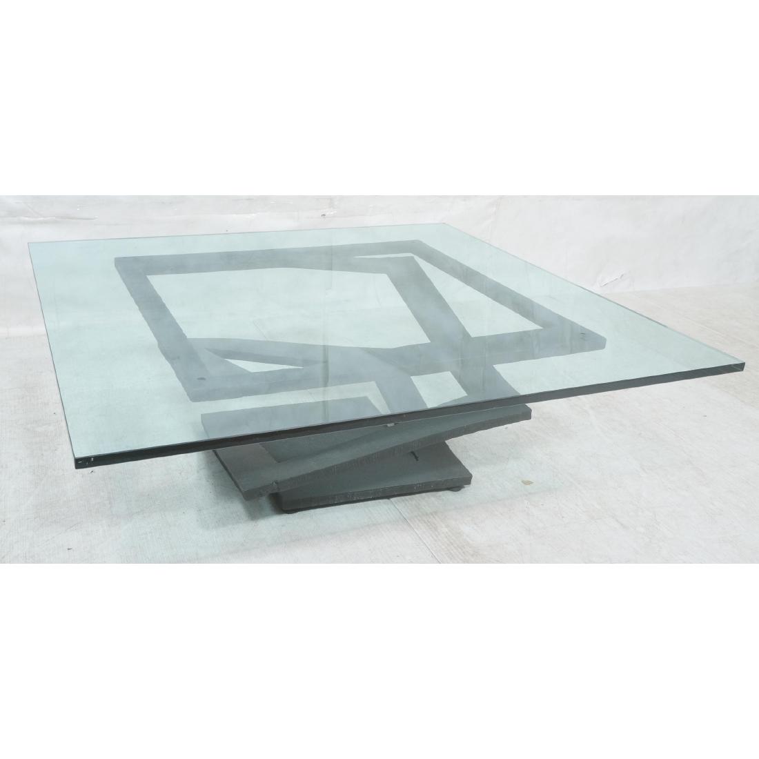 Large Albert Paley Style Table. Modernist Glass T (1 of 7)