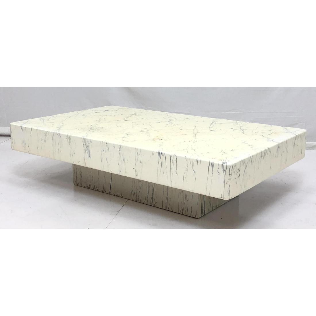 Faux Marble Lacquered Decorator Cocktail Table. G (1 of 9)