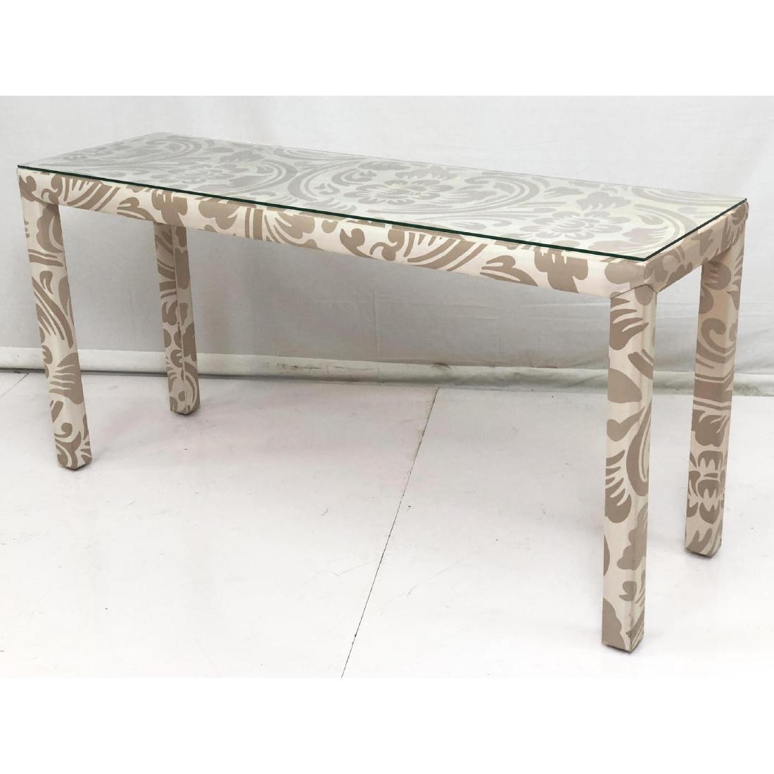 Fabric Covered Modernist Parson Hall Console Tabl (1 of 5)