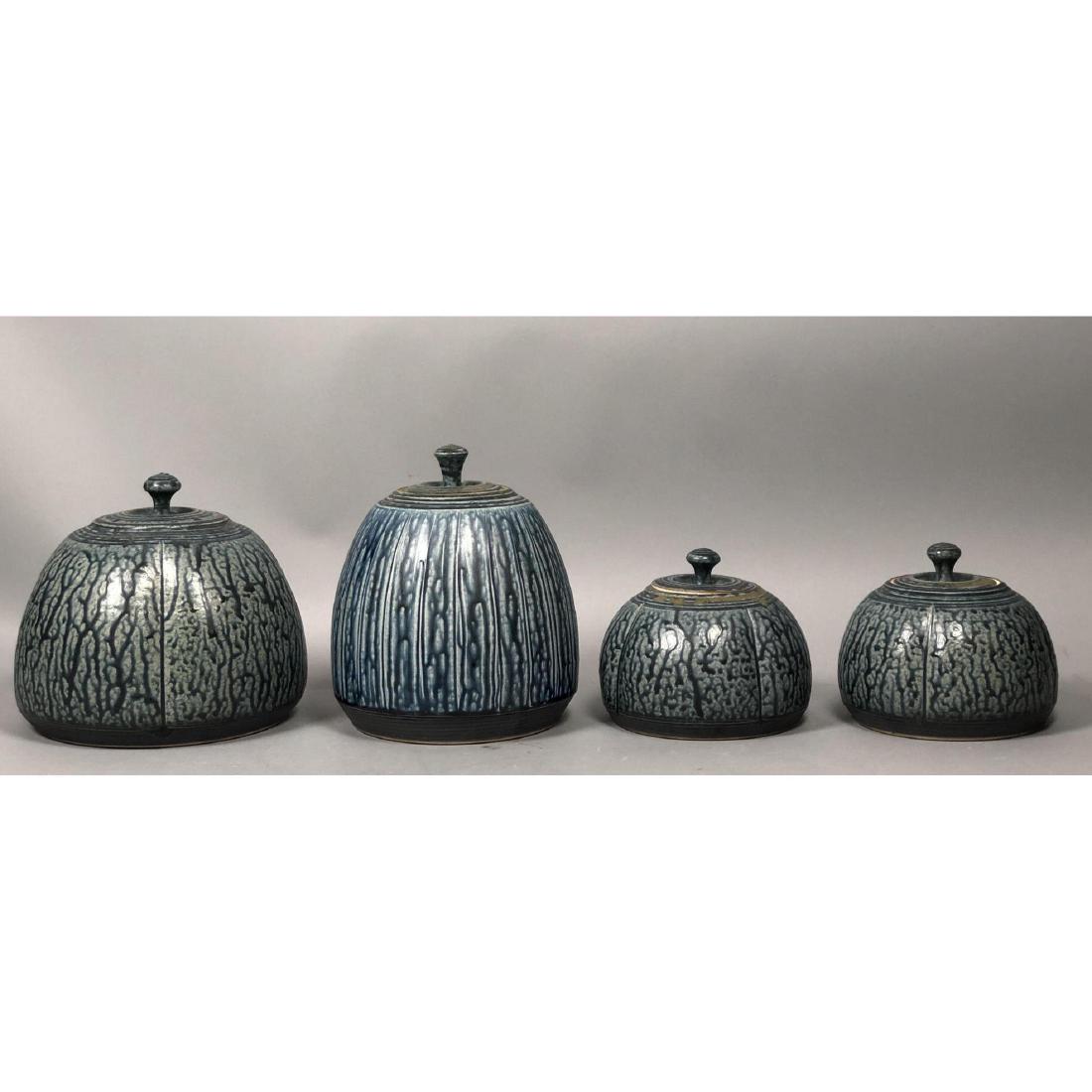 4pc American Studio Pottery Lidded Vessels CLARKS (1 of 7)