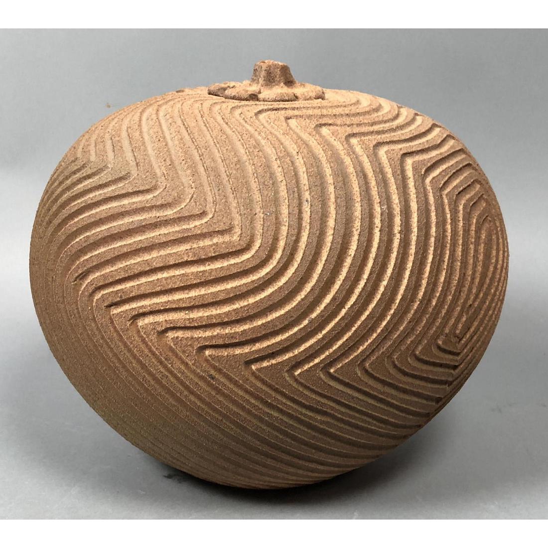 Signed American Studio Art Pottery Vase. Natural (1 of 5)