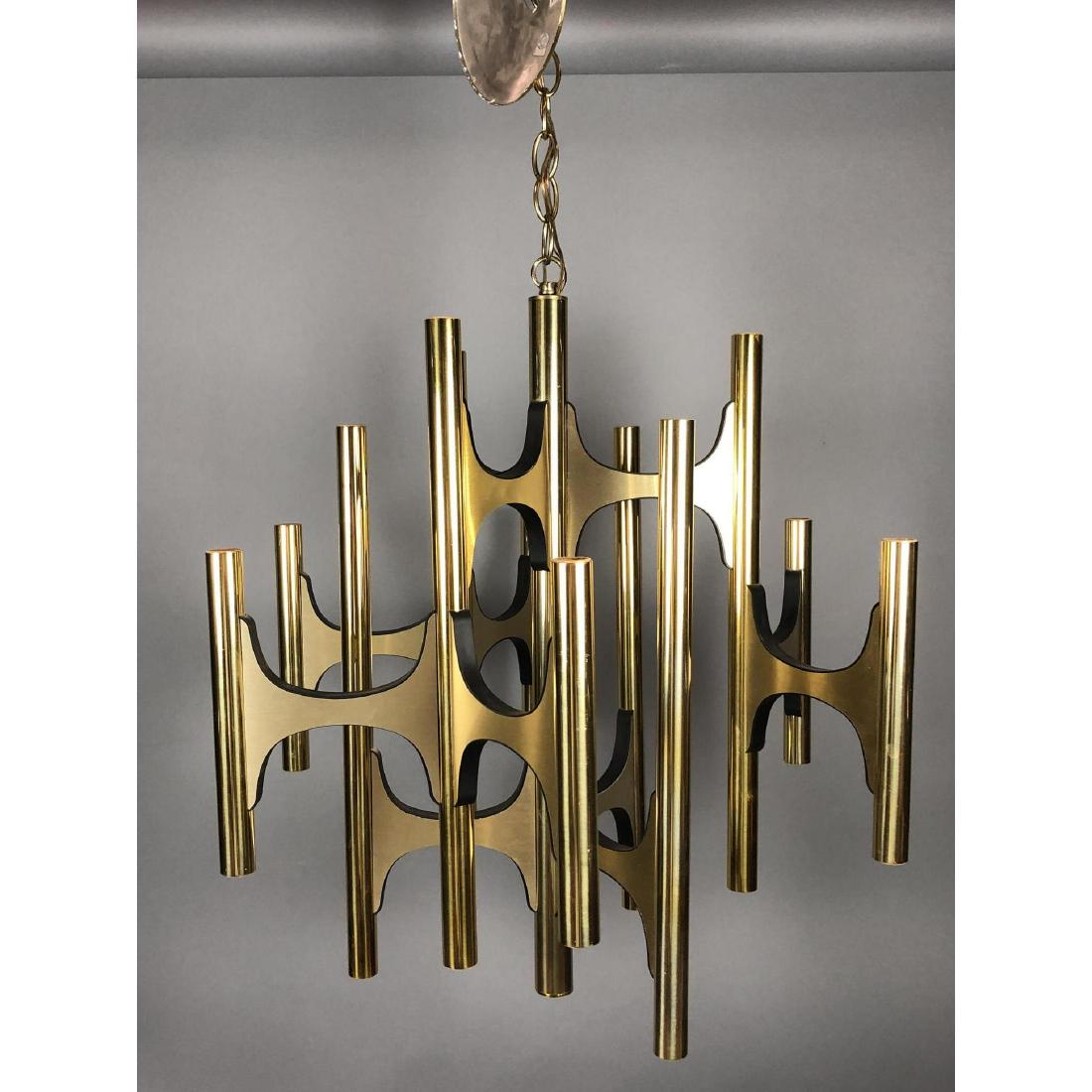 GAETANO SCIOLARI Brass Tube Modernist Hanging Cha (1 of 5)