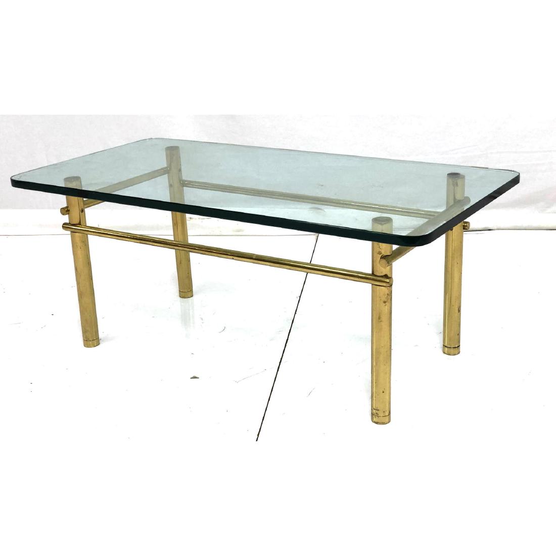 Industrial Brass Tube Glass Top Coffee Table. Mod (1 of 6)