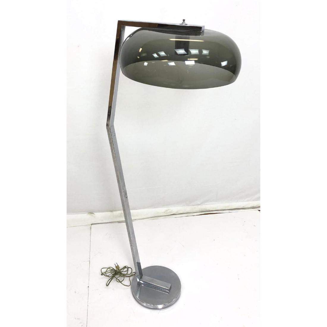 70s Modern Chrome Floor Lamp Smoke Gray Plastic S (1 of 6)