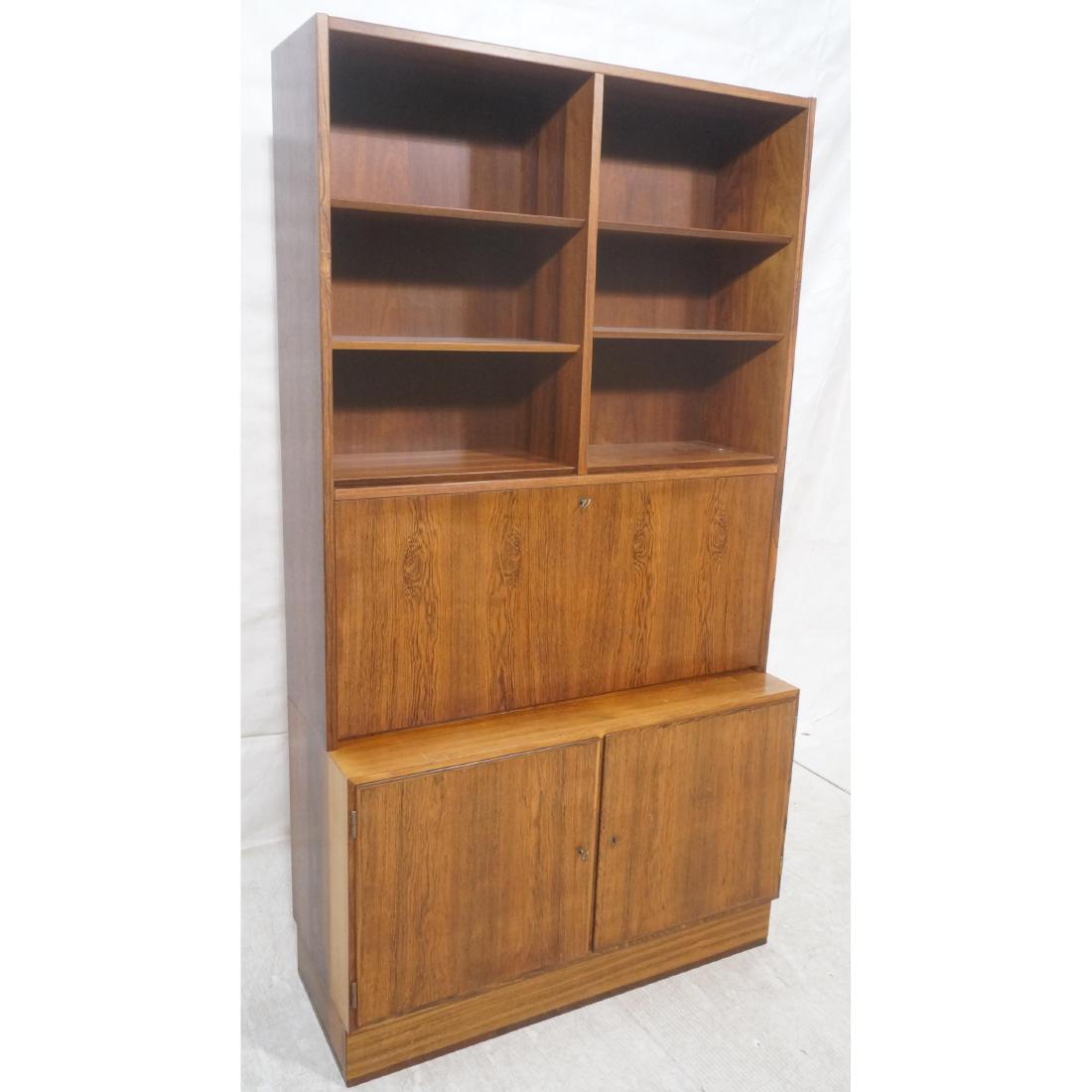 Danish Modern Rosewood  Drop Desk Cabinet Bookcas (1 of 16)