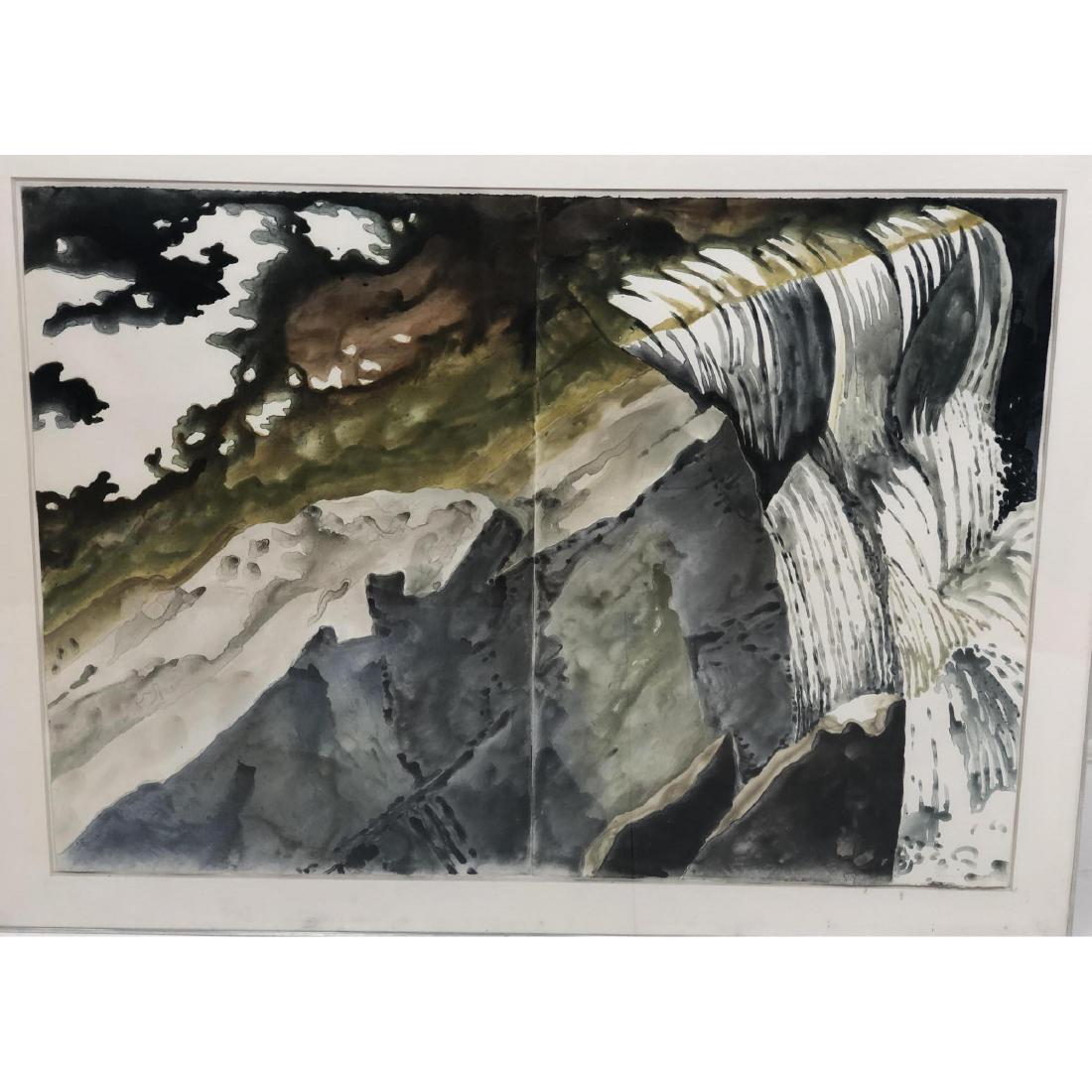 CATHERINE KERNAN Lg 2 pt Modernist Watercolor Pai (1 of 12)