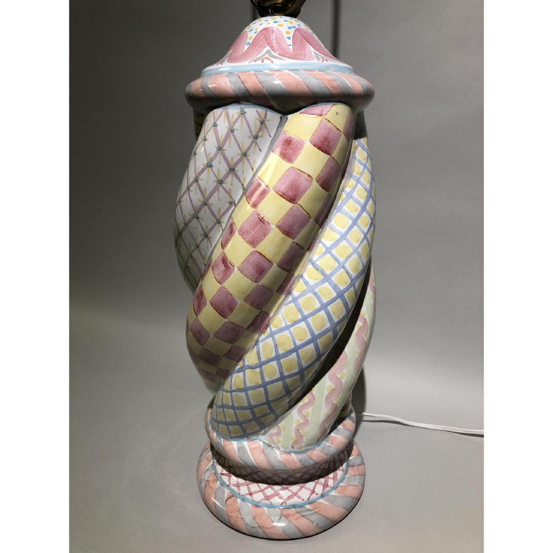 Tall MACKENZIE CHILDS Art Pottery Table Lamp. Twi (1 of 9)