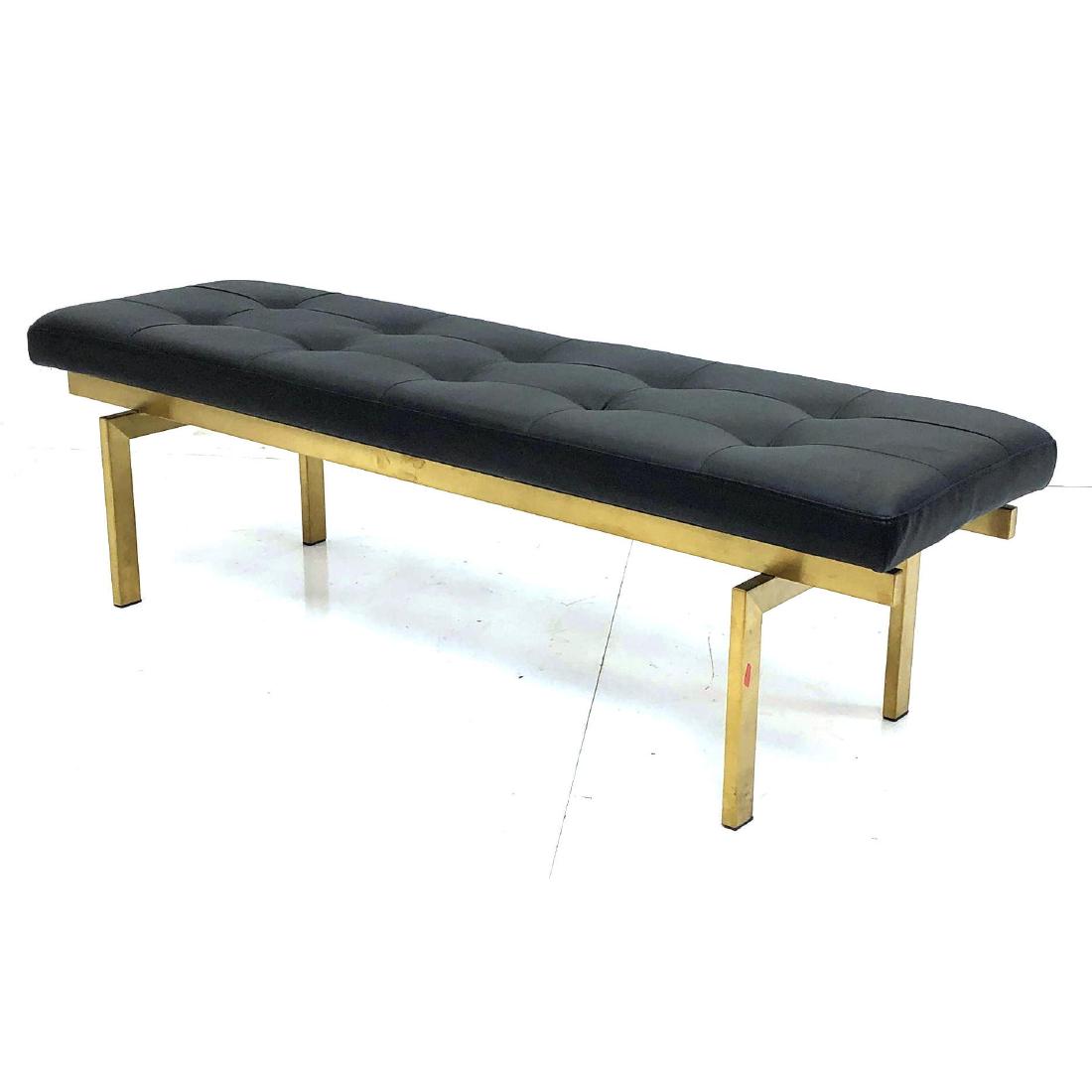 Contemporary Tufted Floating top Bench. Gold Tone (1 of 8)