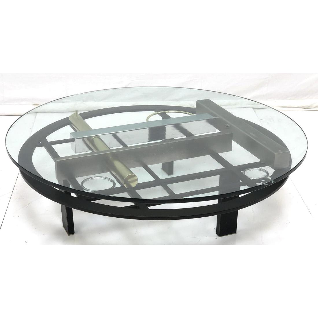 DIA Kaizo Oto Glass Top Metal Base Coffee Table. (1 of 7)