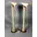 Pr Murano Art Glass Tall Lily Shaped Vases. Swoll - 2