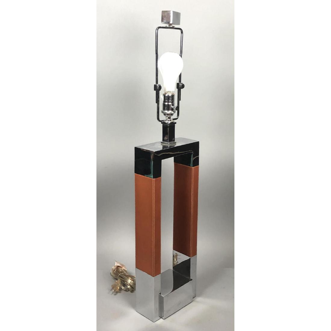 RALPH LAUREN Heavy Chrome Leather Designer Table (1 of 9)