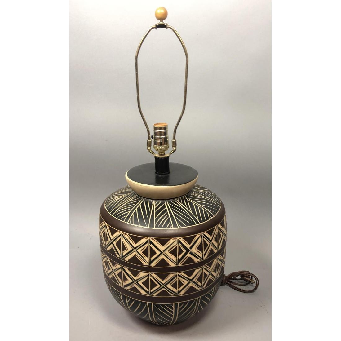 Modernist Black Brown Beige Ceramic Table Lamp. B (1 of 9)