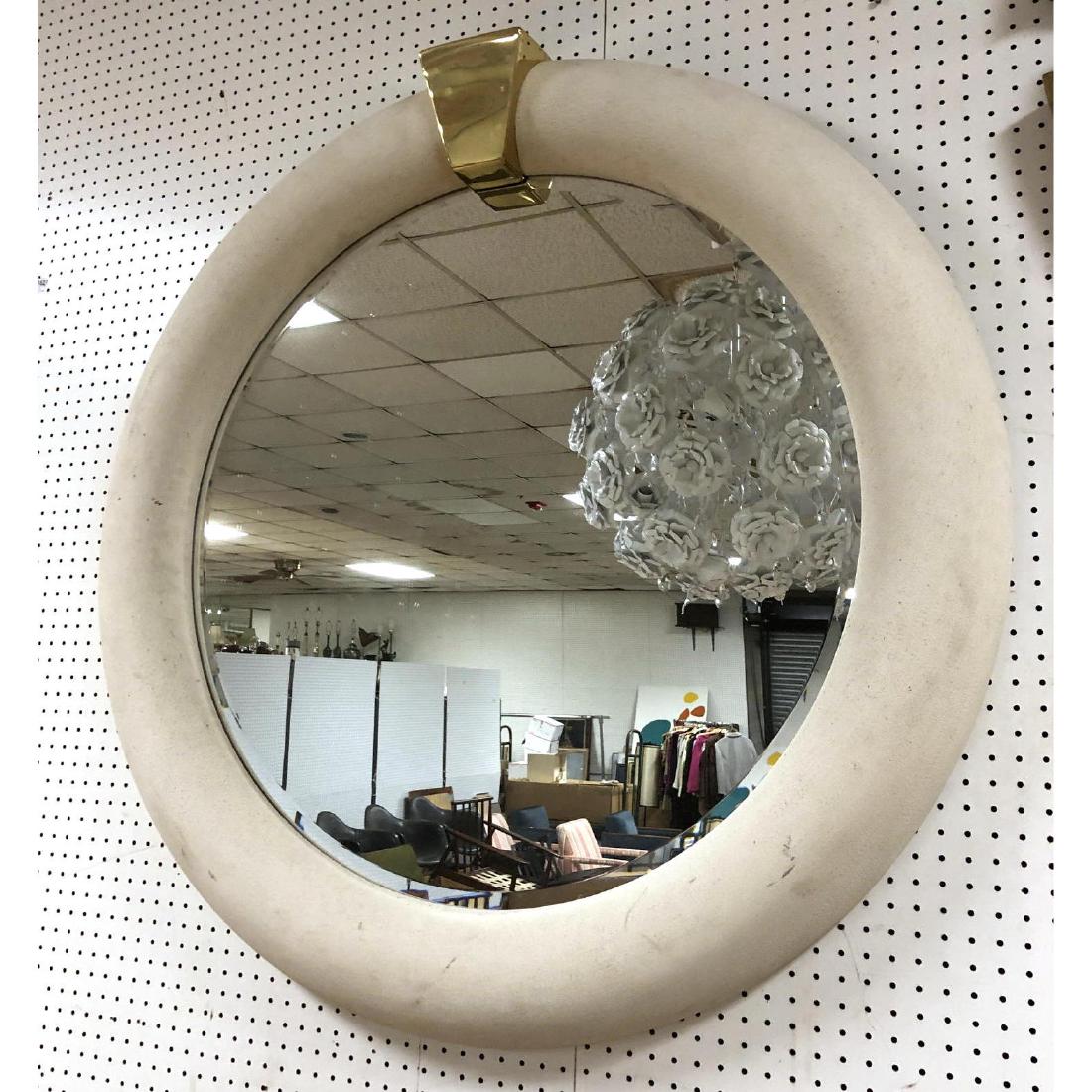 Large Decorator Brass Plaster Round Wall Mirror. (1 of 6)