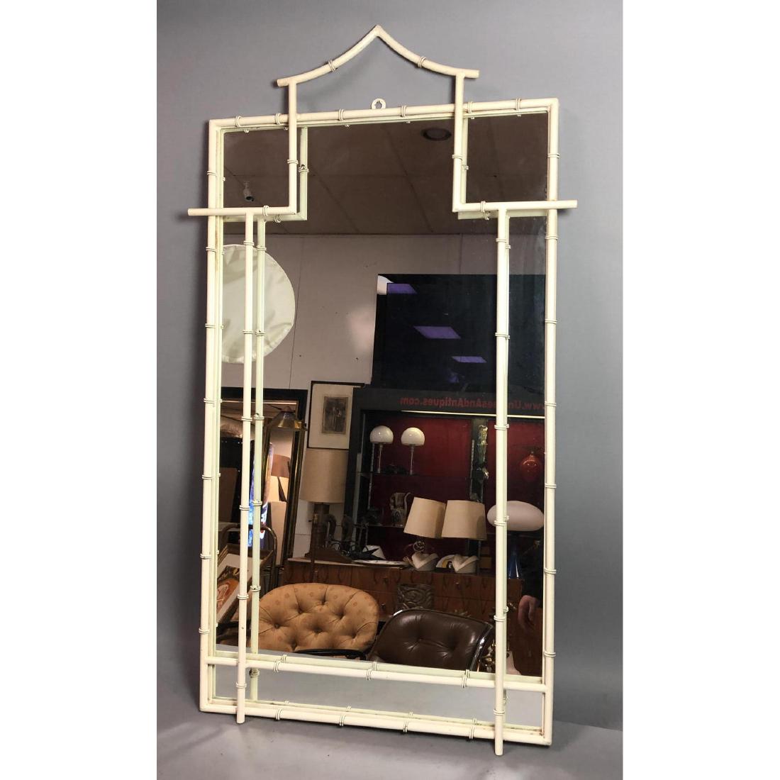 Decorator Metal Faux Bamboo Wall Mirror. Off whit (1 of 6)