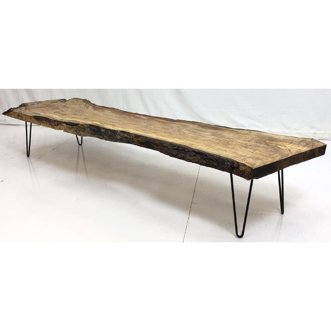 2" Thick Free Edge Wood Slab Bench Coffee Table. (1 of 10)