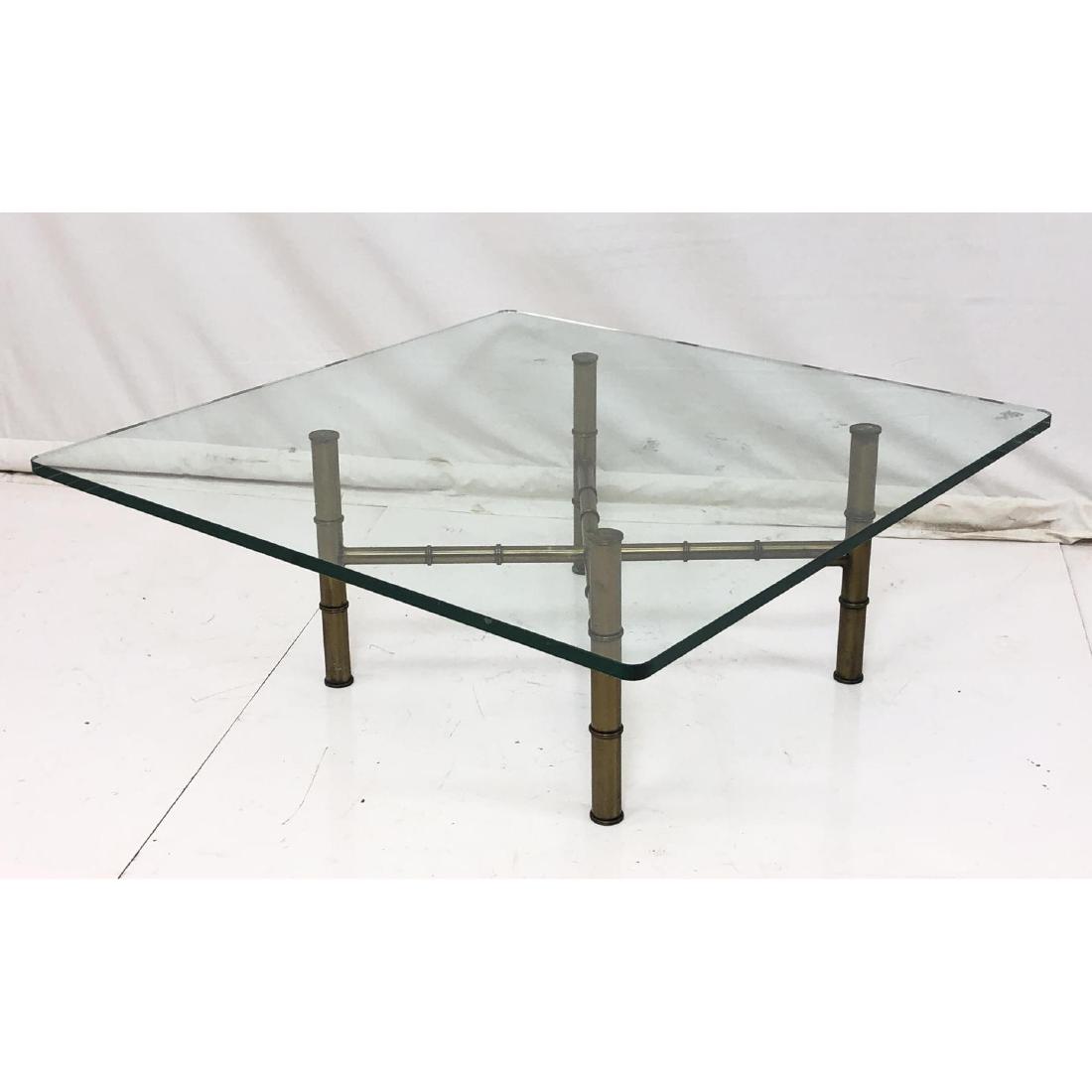 Modernist Faux Bamboo Metal Square Glass Cocktail (1 of 6)