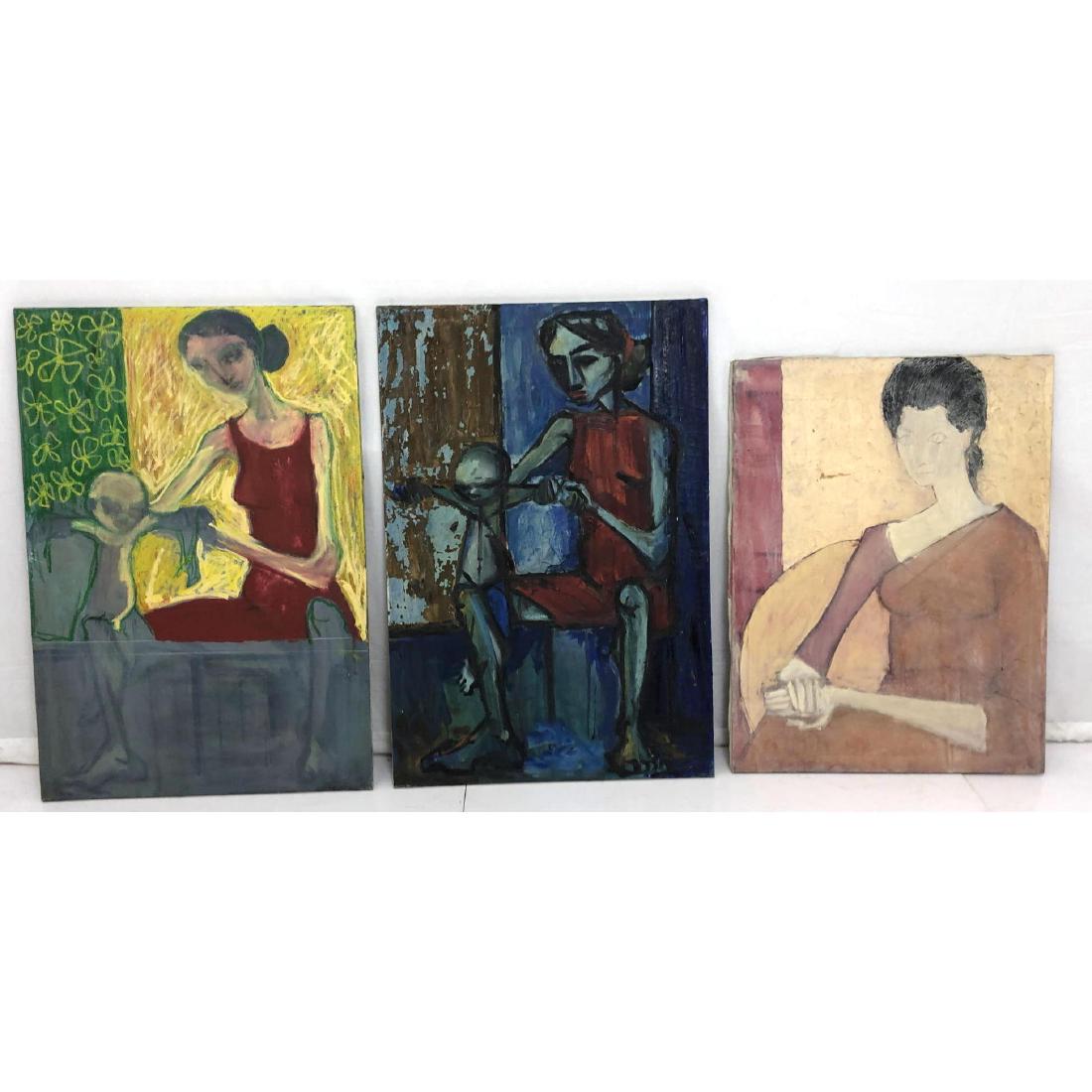 3pc JACQUES DUNHAM Paintings Sketches. 3 modernis (1 of 10)