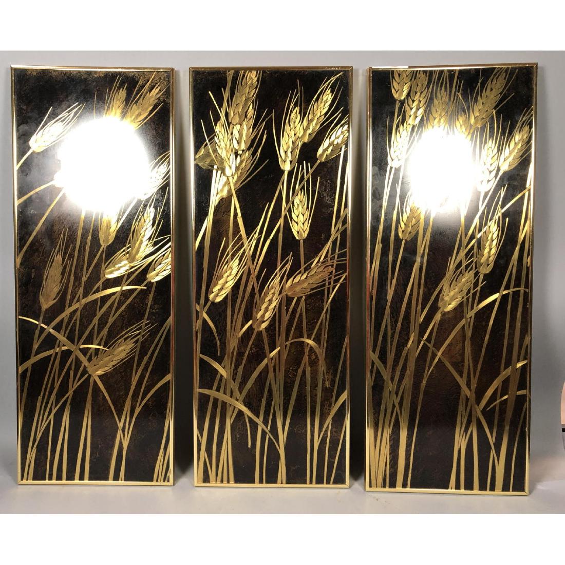 3pcs Brass Wheat Design Wall Plaques.  in the Sty (1 of 10)