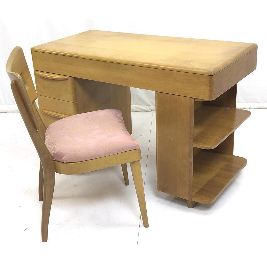 HEYWOOD WAKEFIELD Modernist Desk & Side Chair. Do (1 of 9)