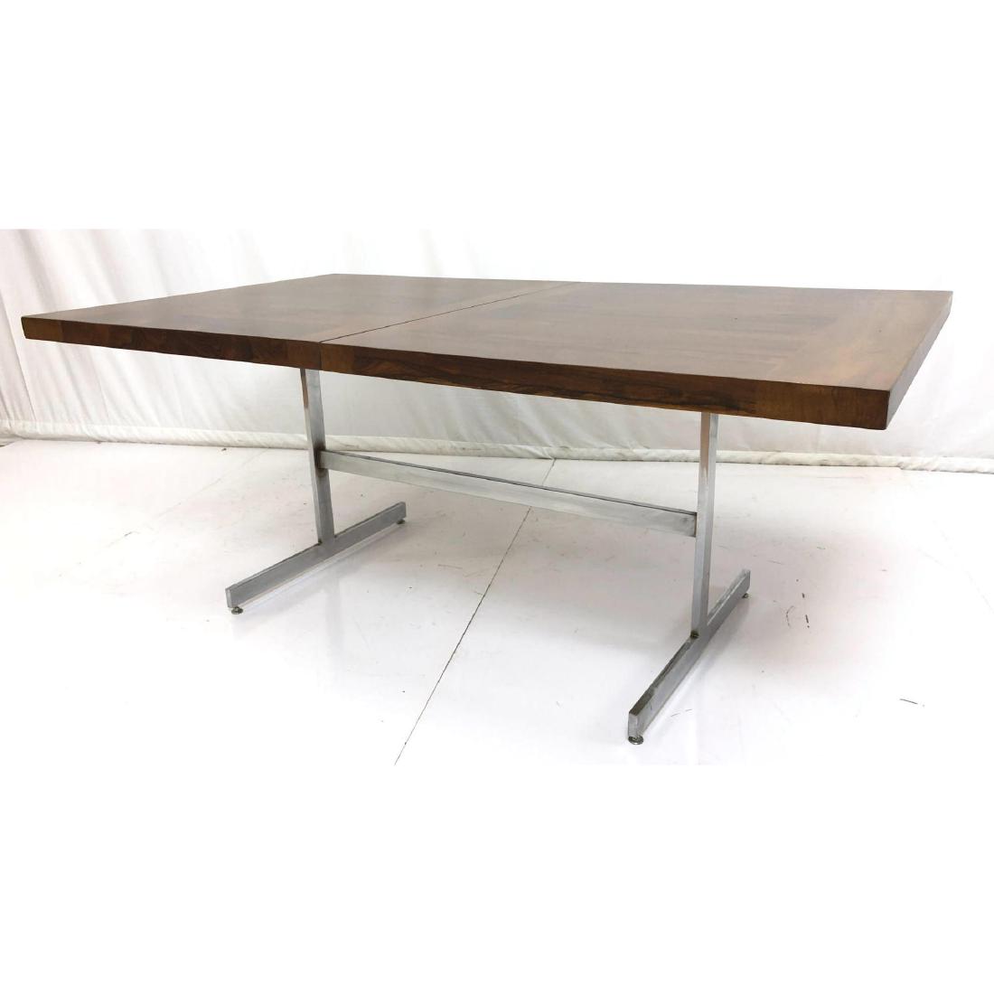 Modernist Rosewood Chrome Base Dining Table. Larg (1 of 11)