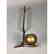 Pr Modernist Brass Ball, silver Scroll Andirons. - 3