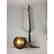 Pr Modernist Brass Ball, silver Scroll Andirons. - 4