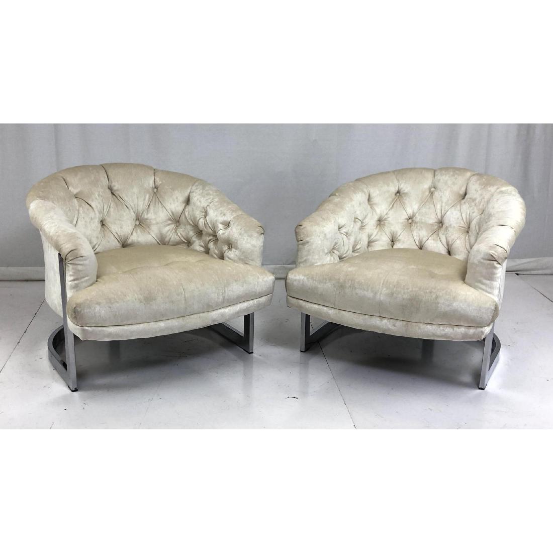 Pr Italian Baughman Style Flat Chrome Frame Loung (1 of 13)