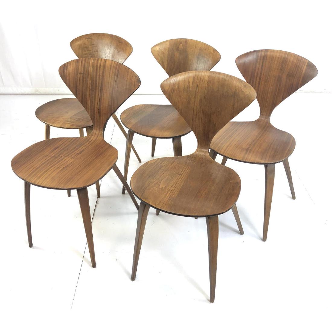 5 NORMAN CHERNER Walnut Corseted Waist Chairs. PL (1 of 16)