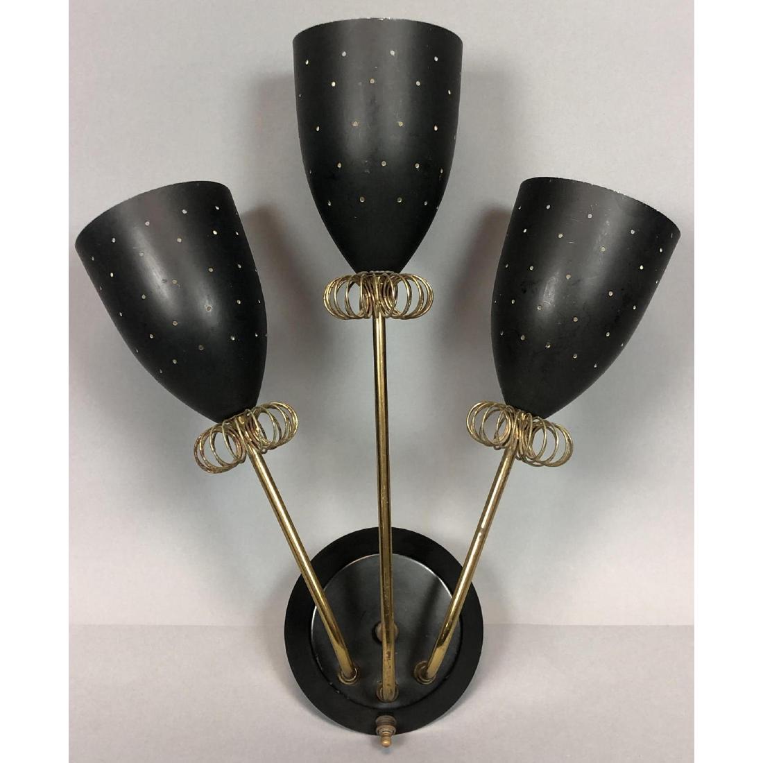 PAAVO TYNELL Style Brass & Black Wall Sconce. 3 p (1 of 12)