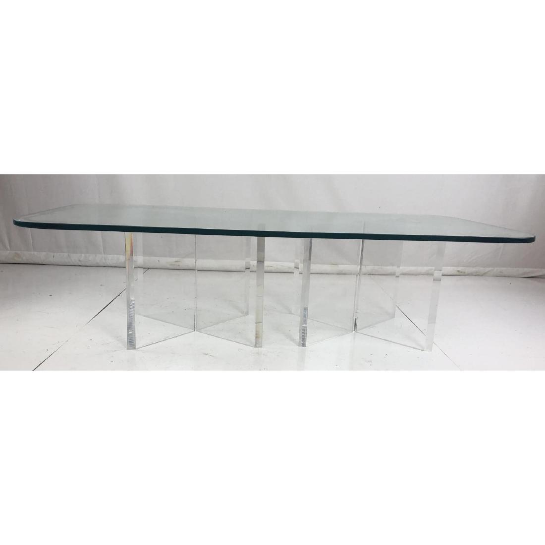 Modernist Lucite Glass Coffee Cocktail Table. 1/2 (1 of 9)