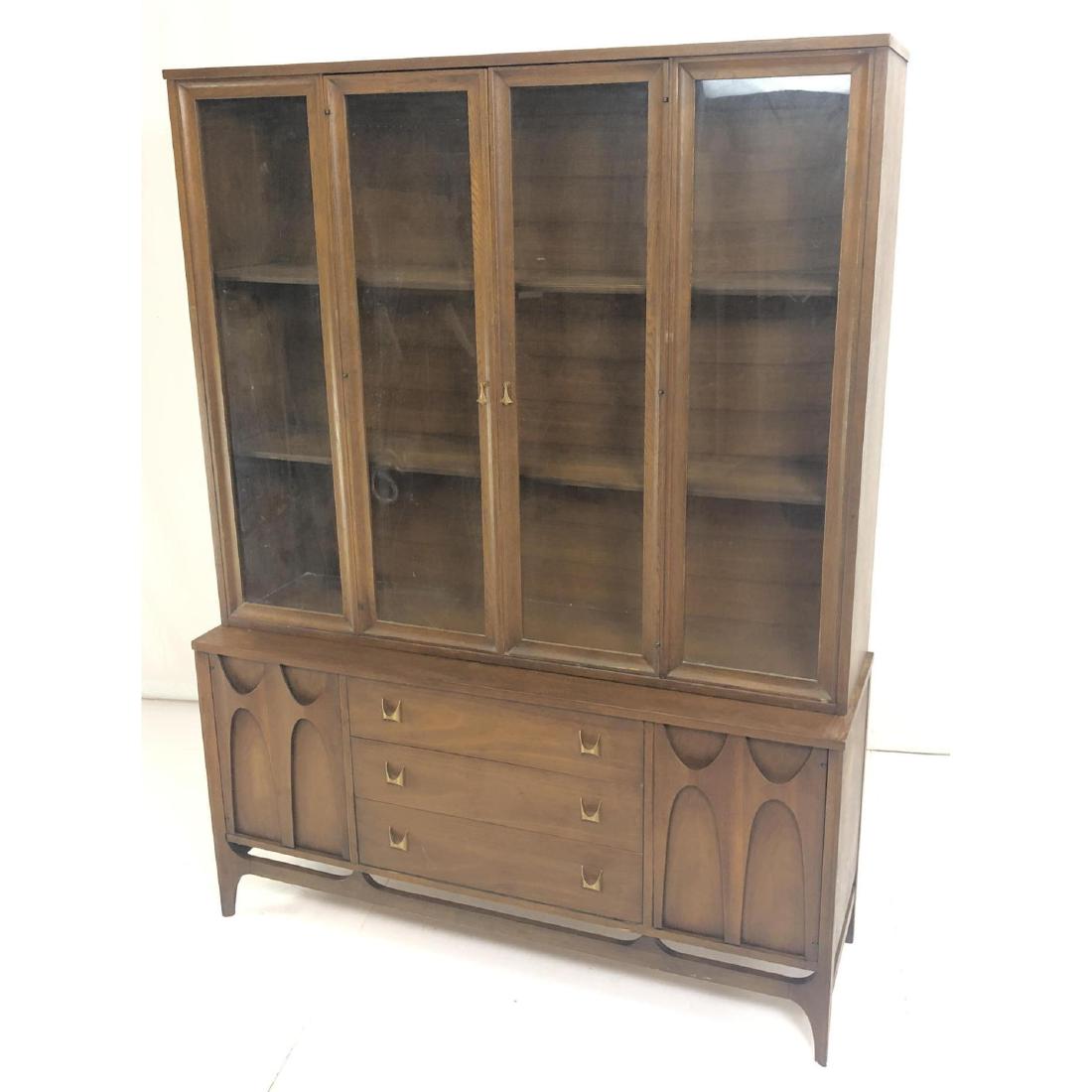 American Modern Walnut China Cabinet. Two Part w (1 of 12)