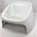 White Molded Plastic Modernist Lounge Chair. Whit