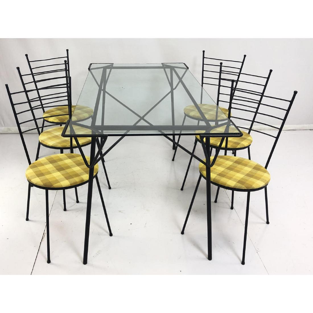 7pc Modernist Dinette Set. Black Hairpin Iron Fra (1 of 13)