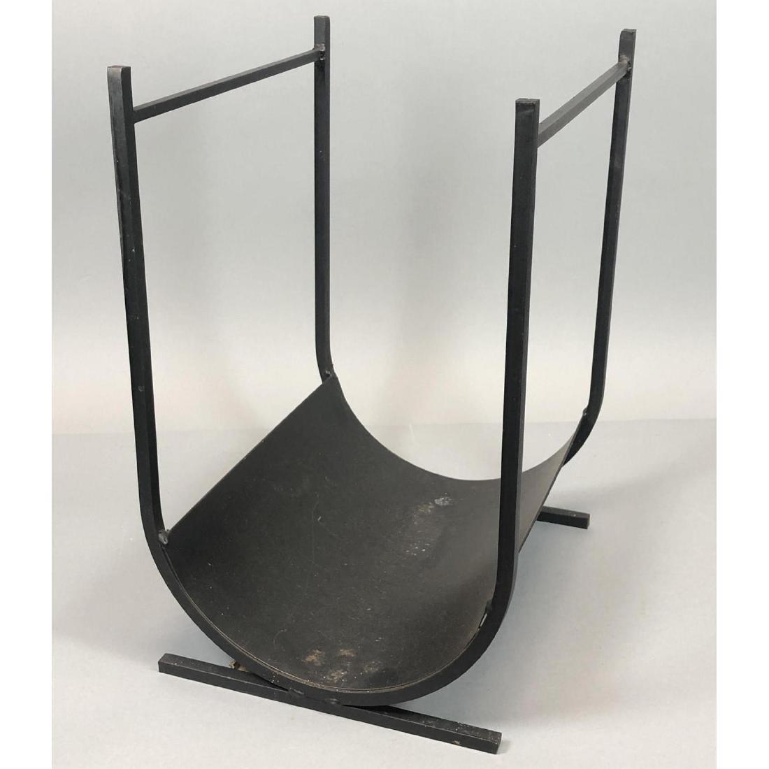 Modernist Metal Black Iron Log Holder Rack. (1 of 7)