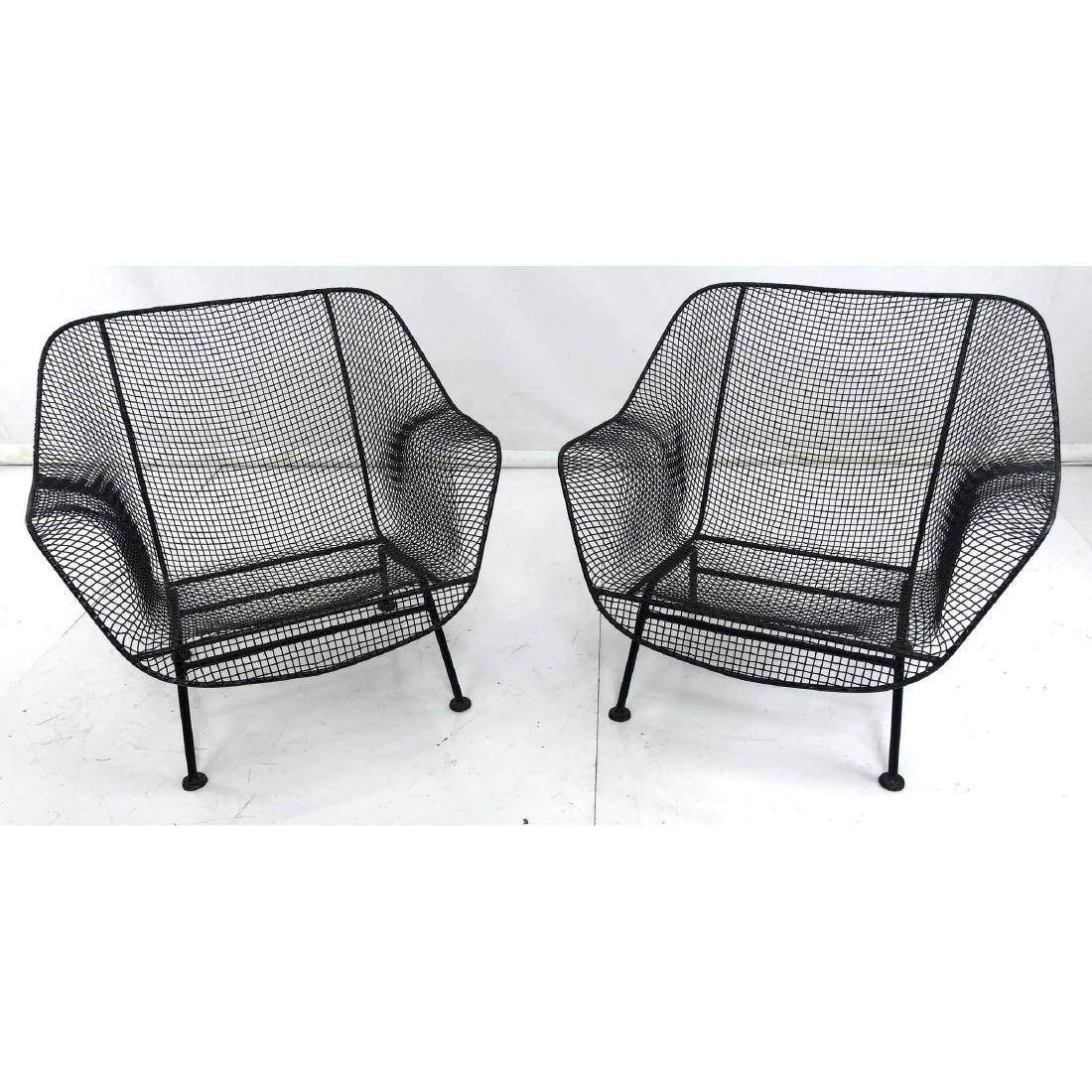 Pr RUSSELL WOODARD Black Metal Mesh Lounge Chairs (1 of 13)