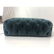 Lg Oversized Blue Velvet Tufted Ottoman Foot Stoo - 2