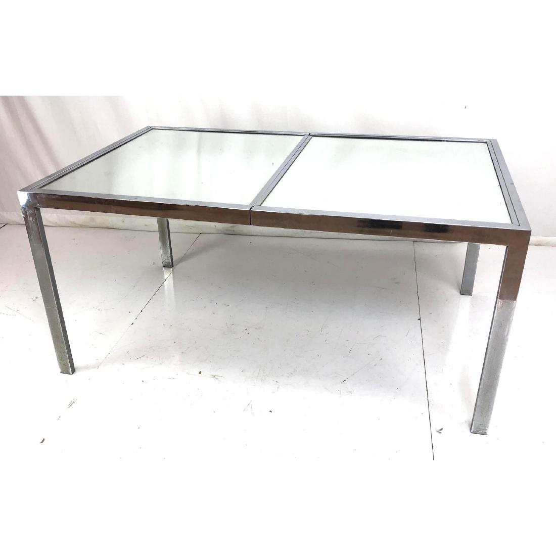 Milo Baughman style Chrome Modernist Dining Table (1 of 13)