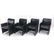Set 4 SAPORITI ITALIA Black Rolling Modernist Sid