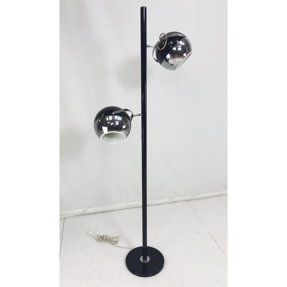 Mid Century Modern Black & Chrome Ball Floor Lamp (1 of 8)
