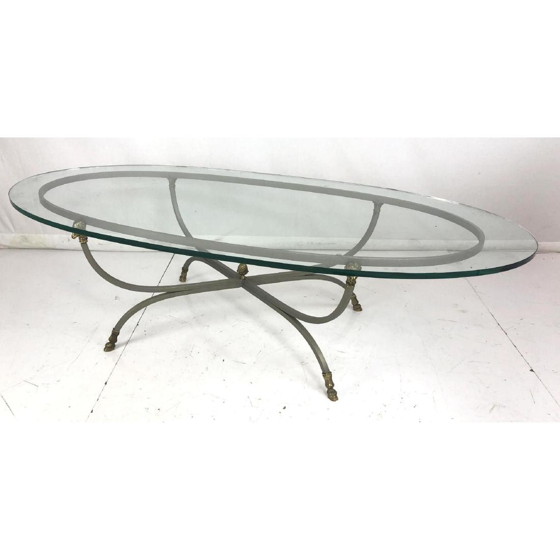 Decorated Brushed Steel Modernist Coffee Table. B (1 of 10)