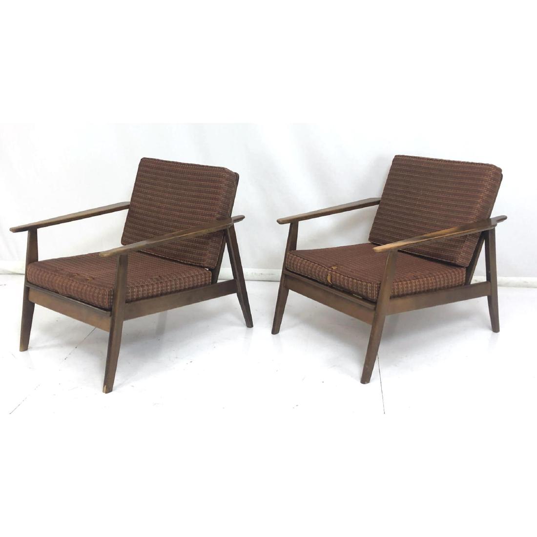 Pr American Modern Paddle Arm Lounge Chairs. (1 of 9)