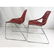 Pr Modernist Chrome Steel Frame Red Plastic Side - 3
