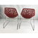 Pr Modernist Chrome Steel Frame Red Plastic Side - 4