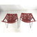 Pr Modernist Chrome Steel Frame Red Plastic Side - 5