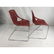 Pr Modernist Chrome Steel Frame Red Plastic Side - 6