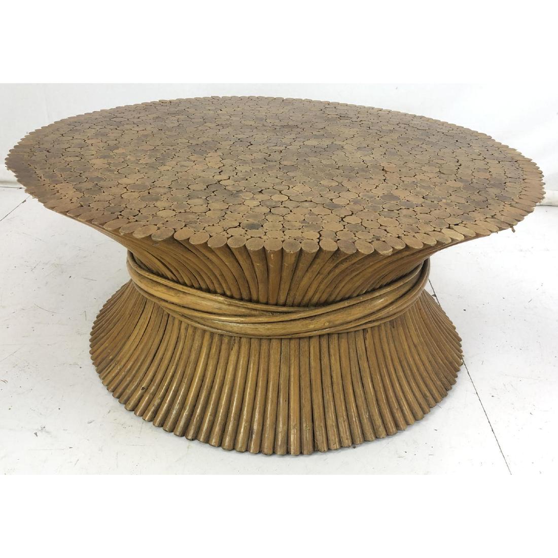 Decorator Corseted Rattan Coffee Cocktail Table. (1 of 8)